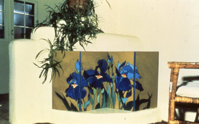 Iris Against Adobe Wall